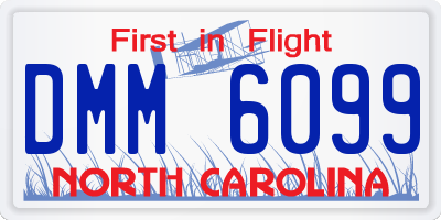 NC license plate DMM6099