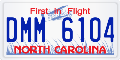 NC license plate DMM6104