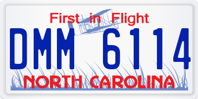 NC license plate DMM6114