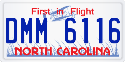 NC license plate DMM6116