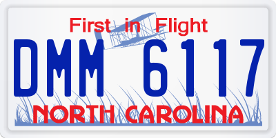 NC license plate DMM6117