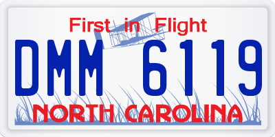 NC license plate DMM6119
