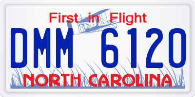 NC license plate DMM6120