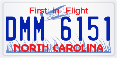 NC license plate DMM6151