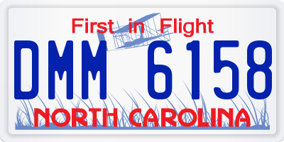 NC license plate DMM6158
