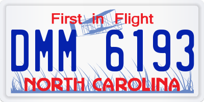 NC license plate DMM6193
