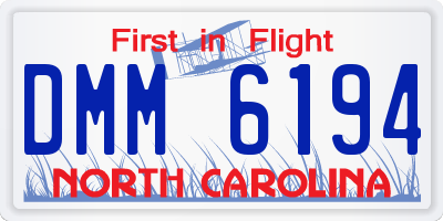 NC license plate DMM6194