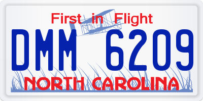 NC license plate DMM6209