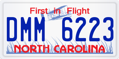 NC license plate DMM6223
