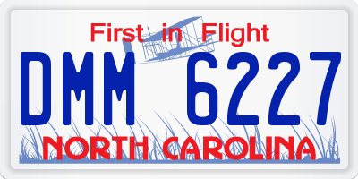NC license plate DMM6227