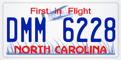 NC license plate DMM6228