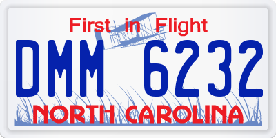 NC license plate DMM6232