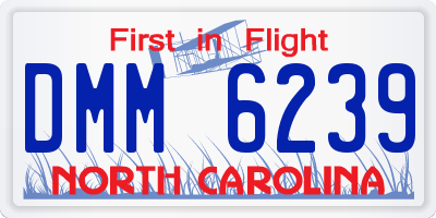 NC license plate DMM6239