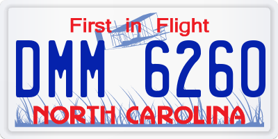 NC license plate DMM6260