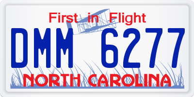 NC license plate DMM6277