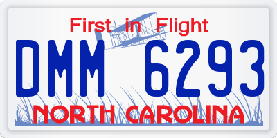 NC license plate DMM6293