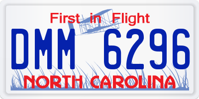 NC license plate DMM6296