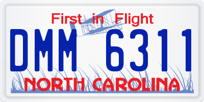 NC license plate DMM6311