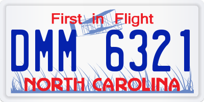 NC license plate DMM6321