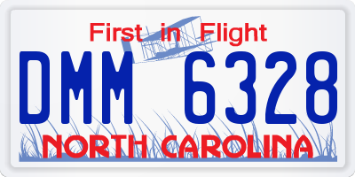 NC license plate DMM6328