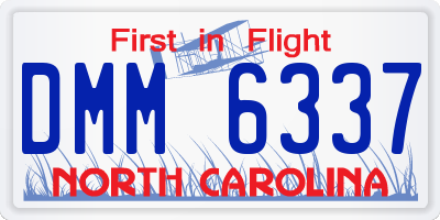 NC license plate DMM6337
