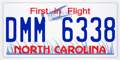NC license plate DMM6338