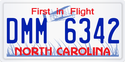 NC license plate DMM6342