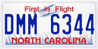 NC license plate DMM6344
