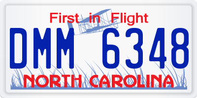 NC license plate DMM6348