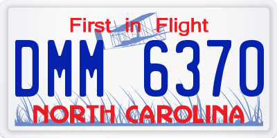 NC license plate DMM6370