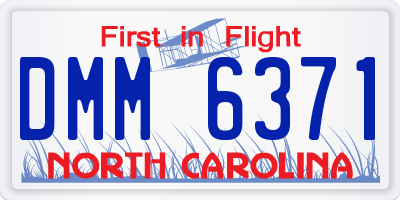 NC license plate DMM6371