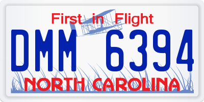 NC license plate DMM6394