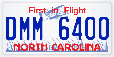 NC license plate DMM6400