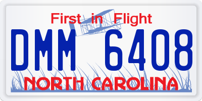 NC license plate DMM6408