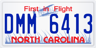 NC license plate DMM6413