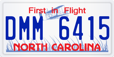 NC license plate DMM6415