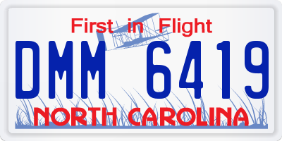 NC license plate DMM6419