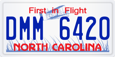 NC license plate DMM6420