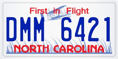 NC license plate DMM6421