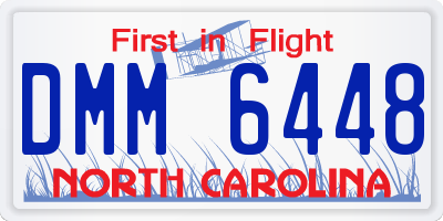 NC license plate DMM6448