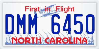 NC license plate DMM6450