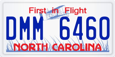 NC license plate DMM6460