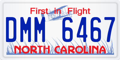 NC license plate DMM6467