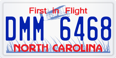 NC license plate DMM6468