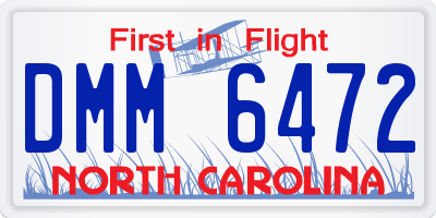 NC license plate DMM6472