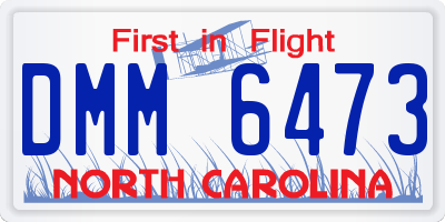 NC license plate DMM6473