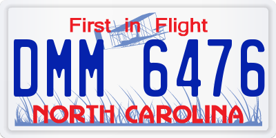 NC license plate DMM6476