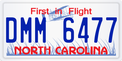 NC license plate DMM6477