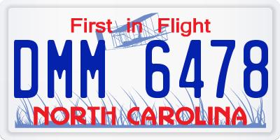 NC license plate DMM6478