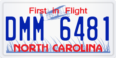 NC license plate DMM6481